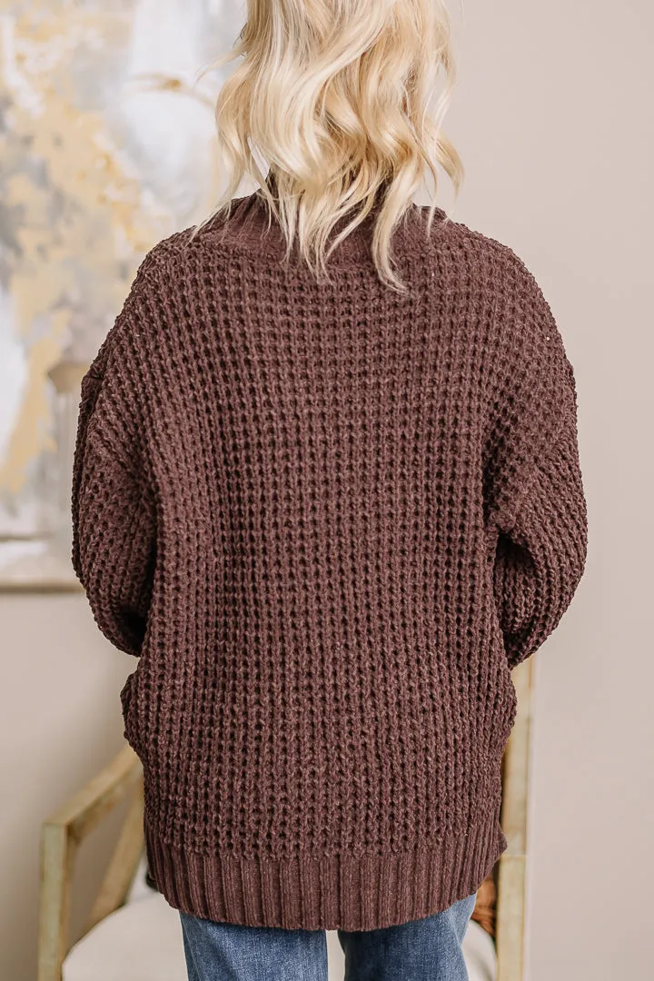 Fall Girly Turtleneck Sweater | {Brown}