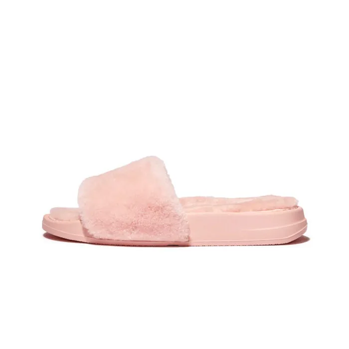 Fitflop Women Iqushion Shearling Slides |FQ6-A35| Pink Salt