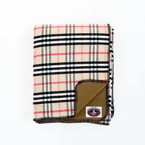 Flannel Throw - Tan Red & Black Tartan