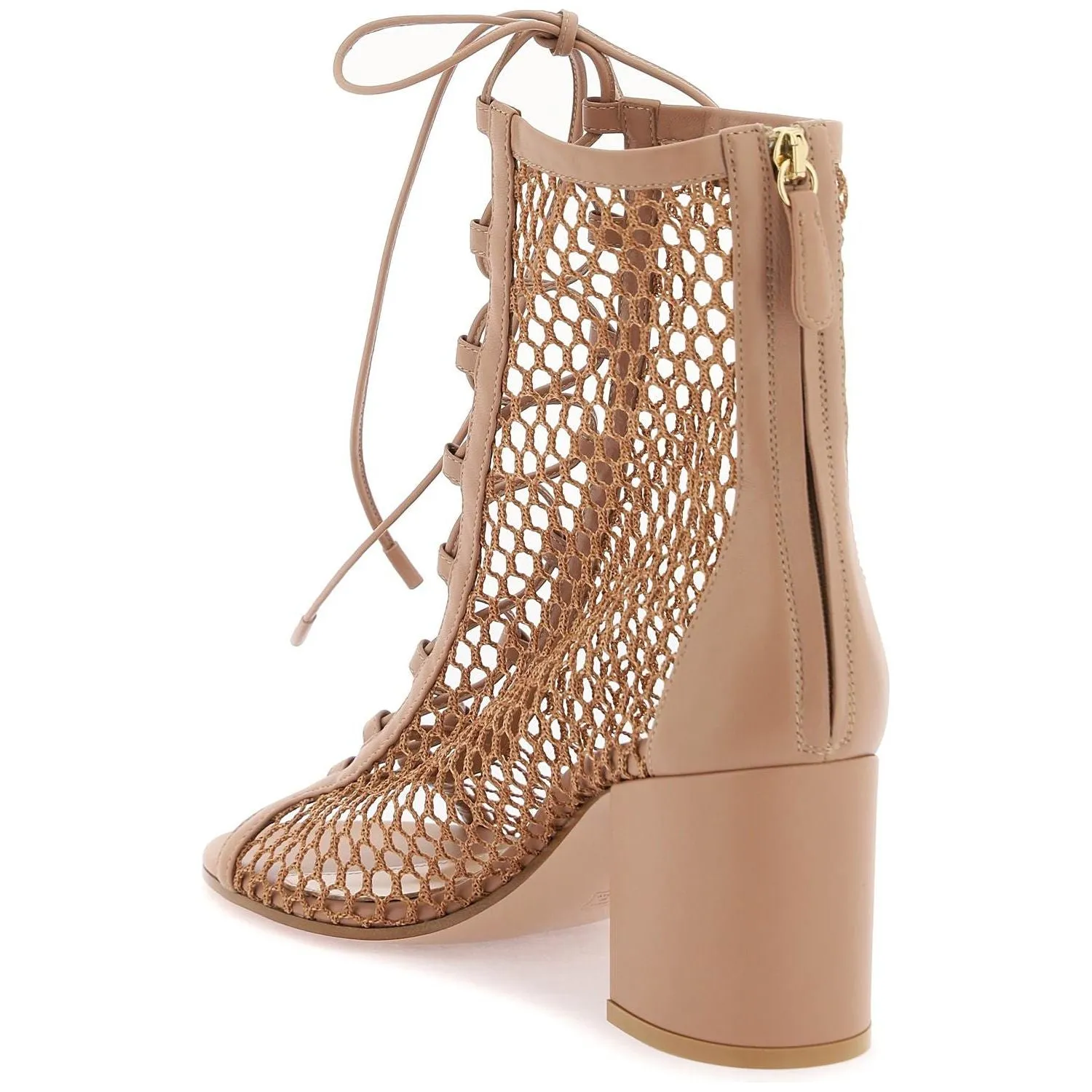 Gianvito Rossi open-toe mesh ankle boots with