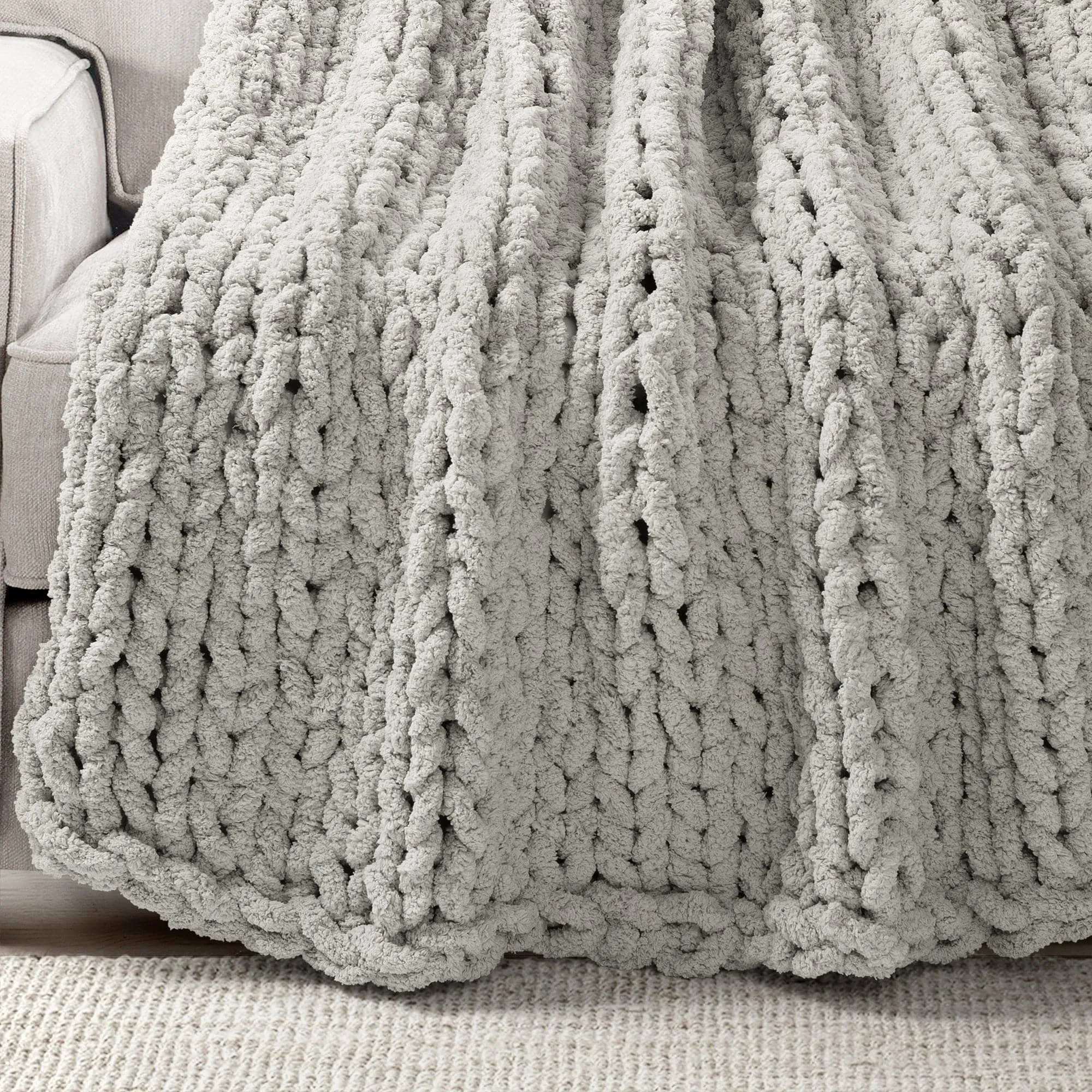 Hygge Ultra Soft Chenille Chunky Knit Throw