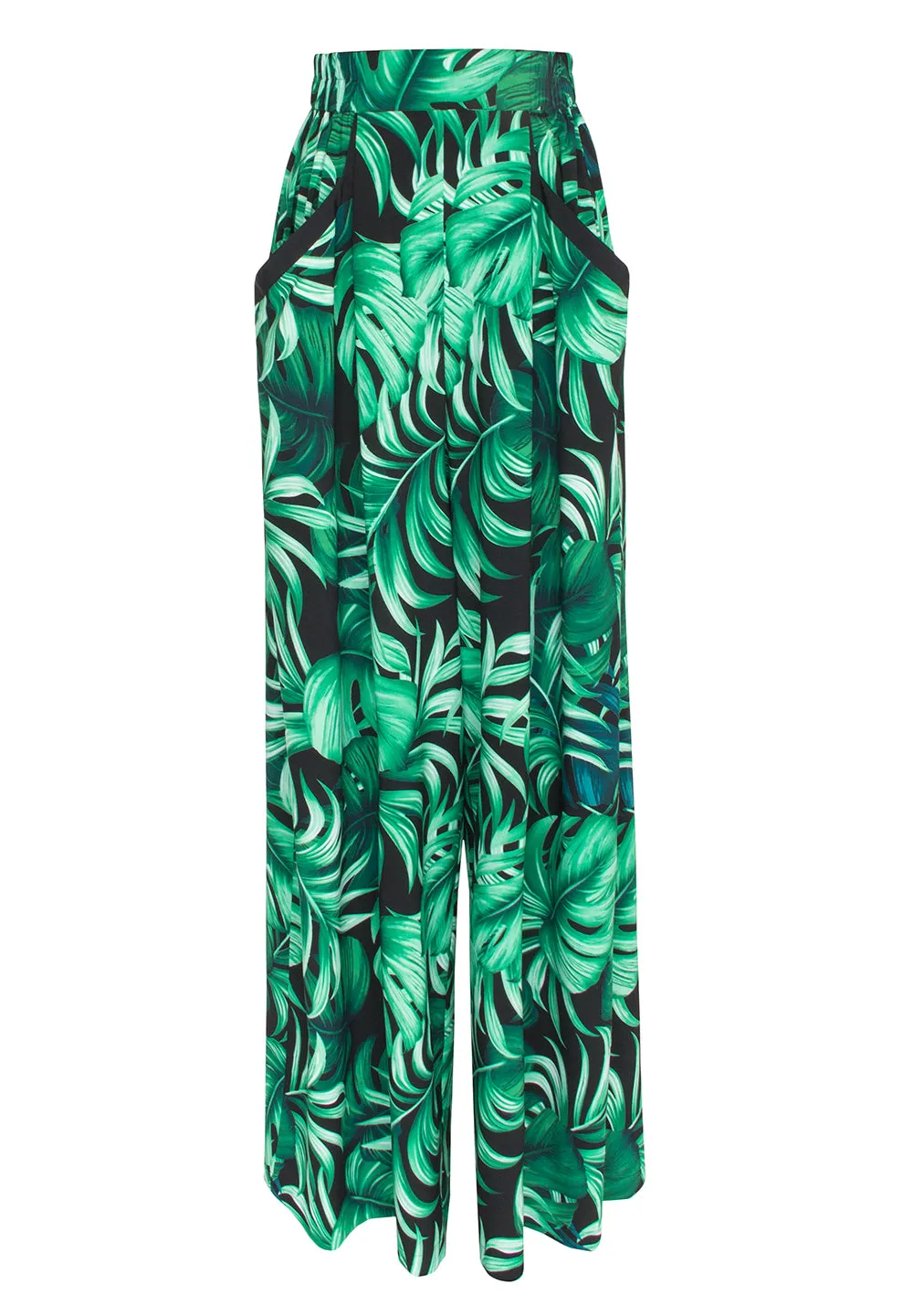 Jungle - Monstera Black / Green Pants (Black)