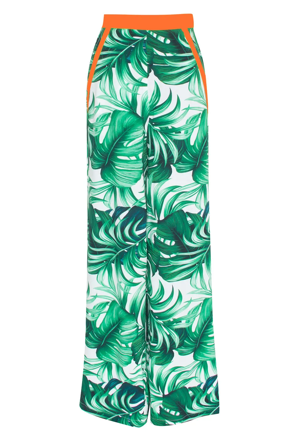 Jungle - Monstera White / Green Pants (Neon Orange)