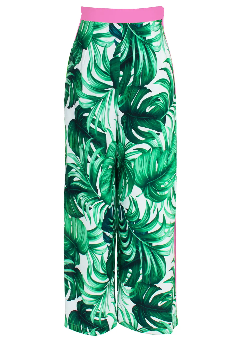 Jungle - Monstera White / Green Pants (Neon Pink)