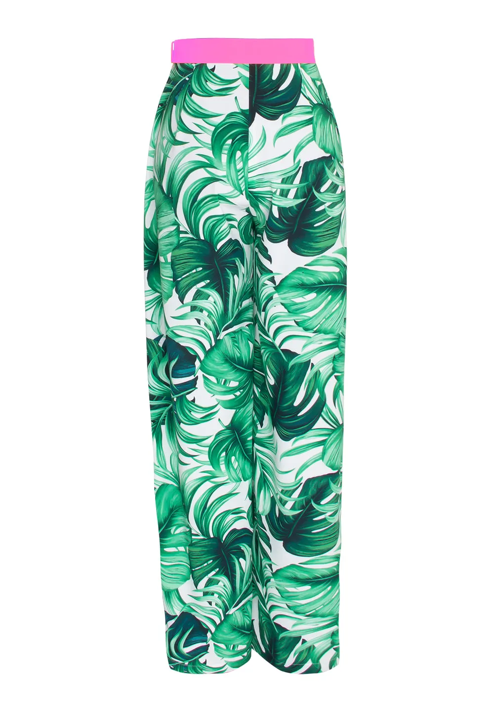 Jungle - Monstera White / Green Pants (Neon Pink)