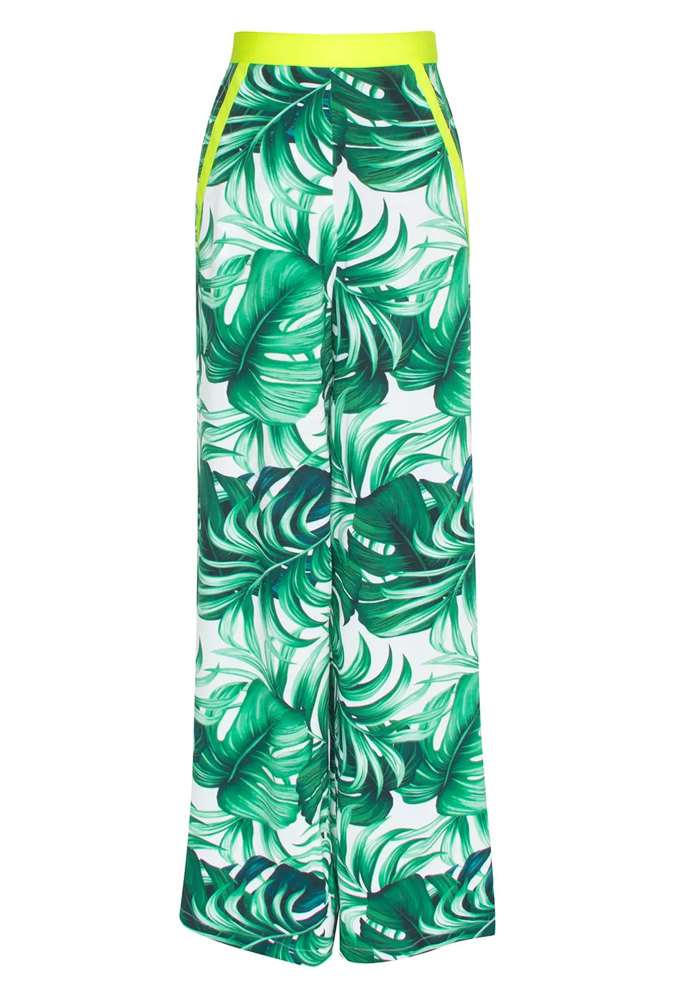 Jungle - Monstera White / Green Pants (Neon Yellow)