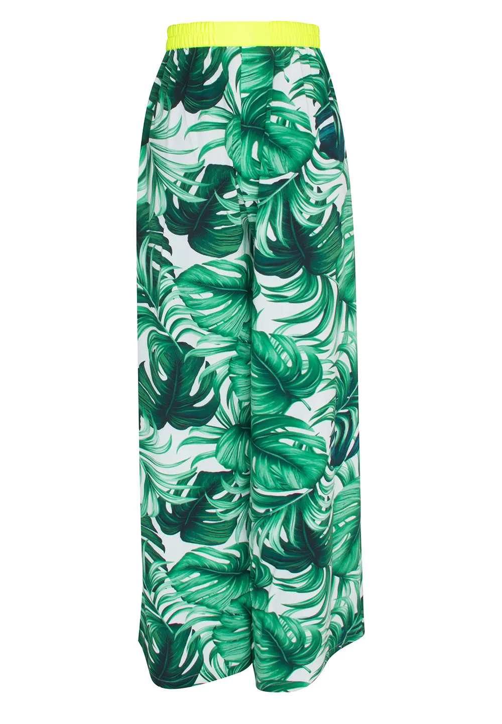 Jungle - Monstera White / Green Pants (Neon Yellow)