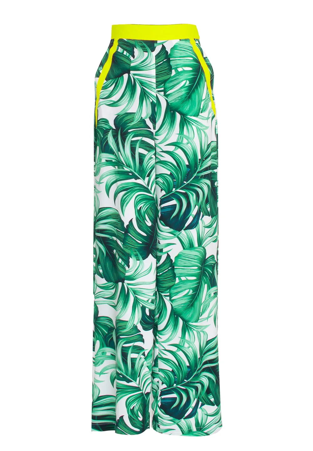 Jungle - Monstera White / Green Pants (Neon Yellow)