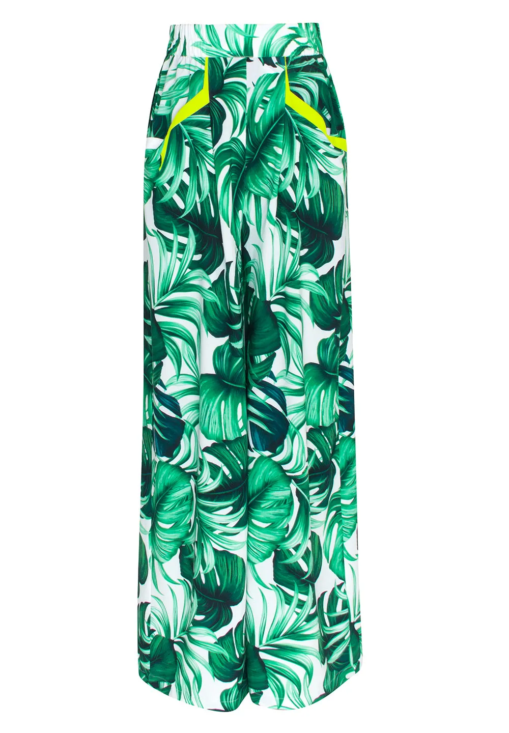 Jungle - Monstera White / Green Pants (Neon Yellow)