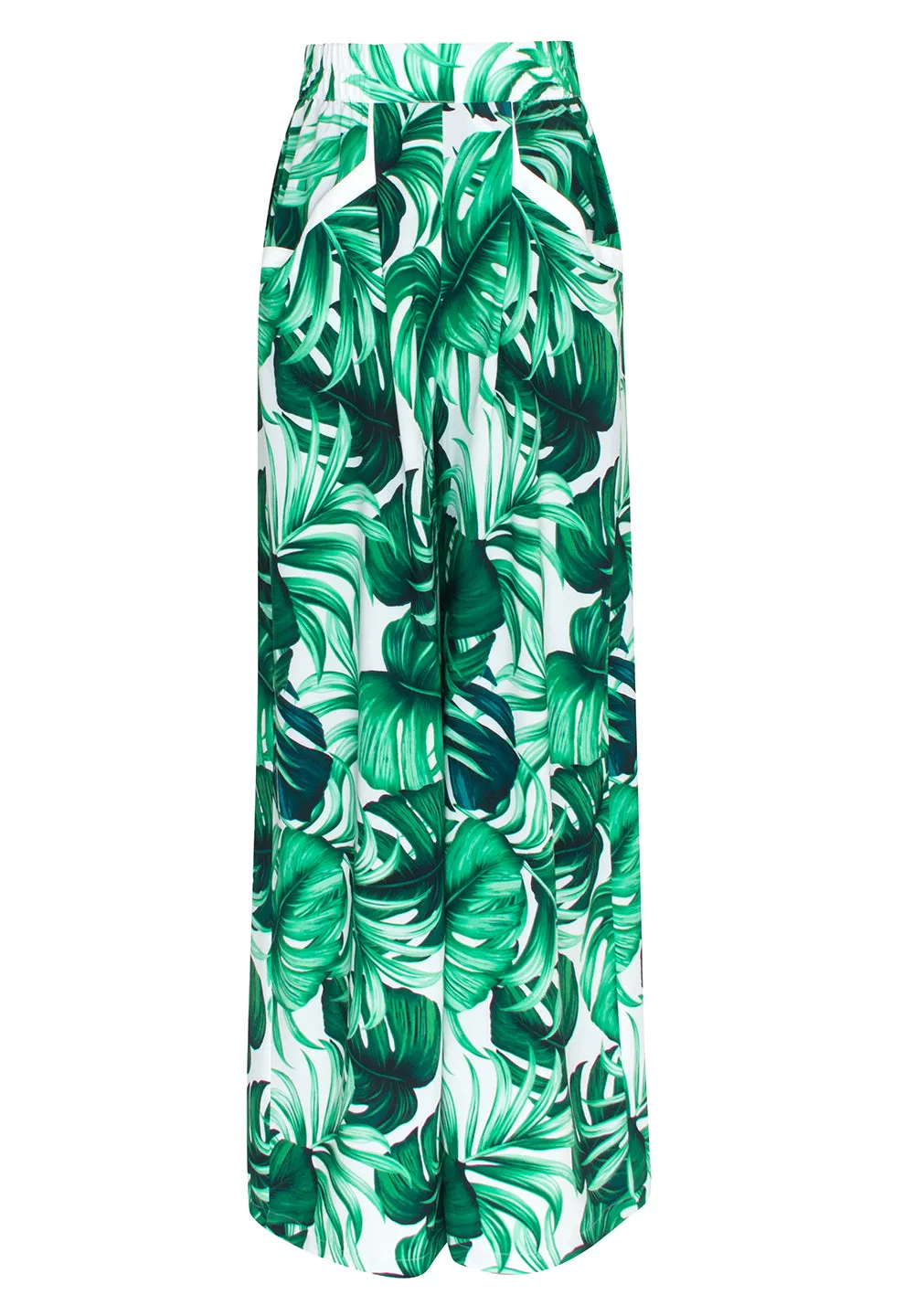 Jungle - Monstera White / Green Pants (Off-White)