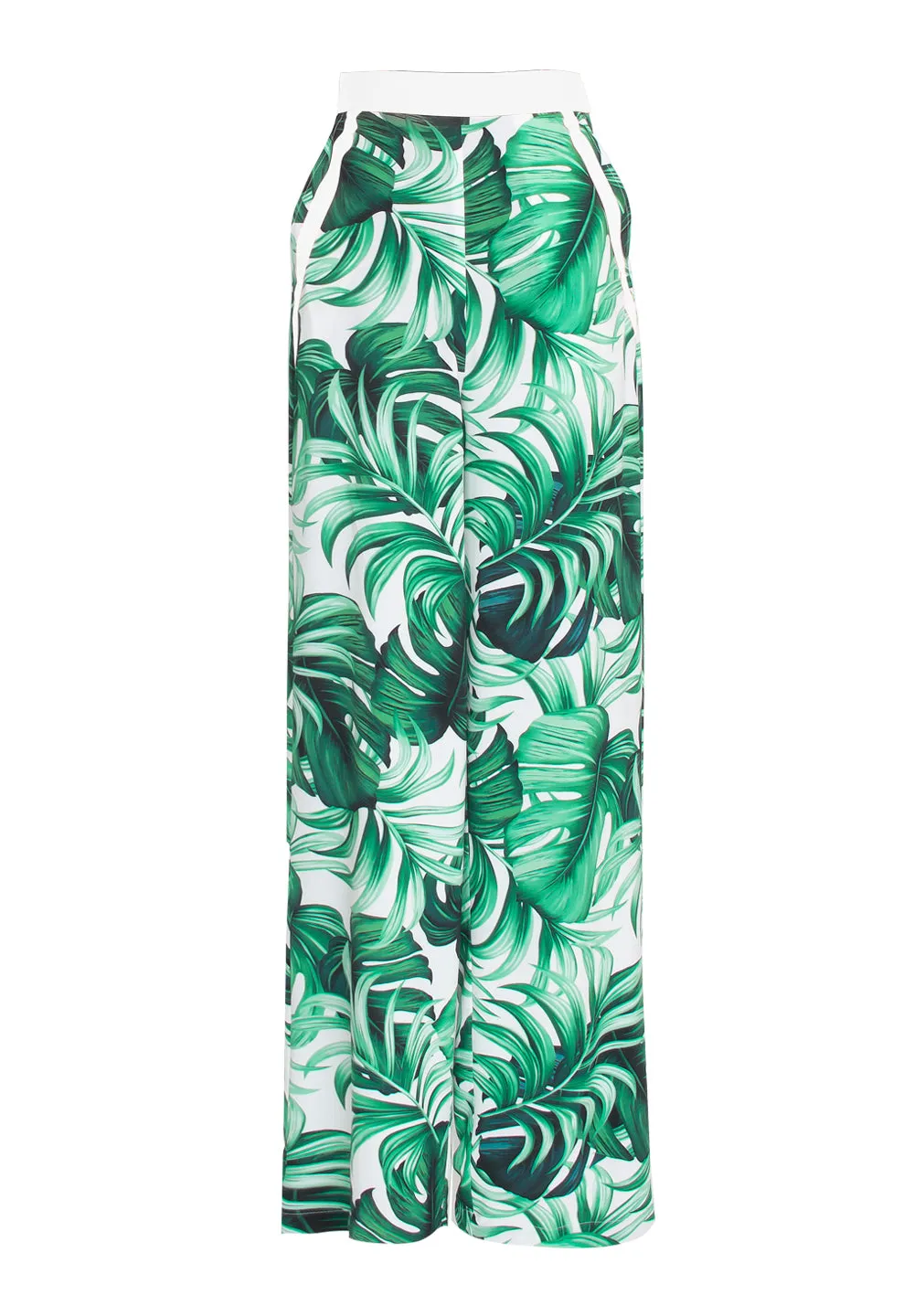 Jungle - Monstera White / Green Pants (Off-White)