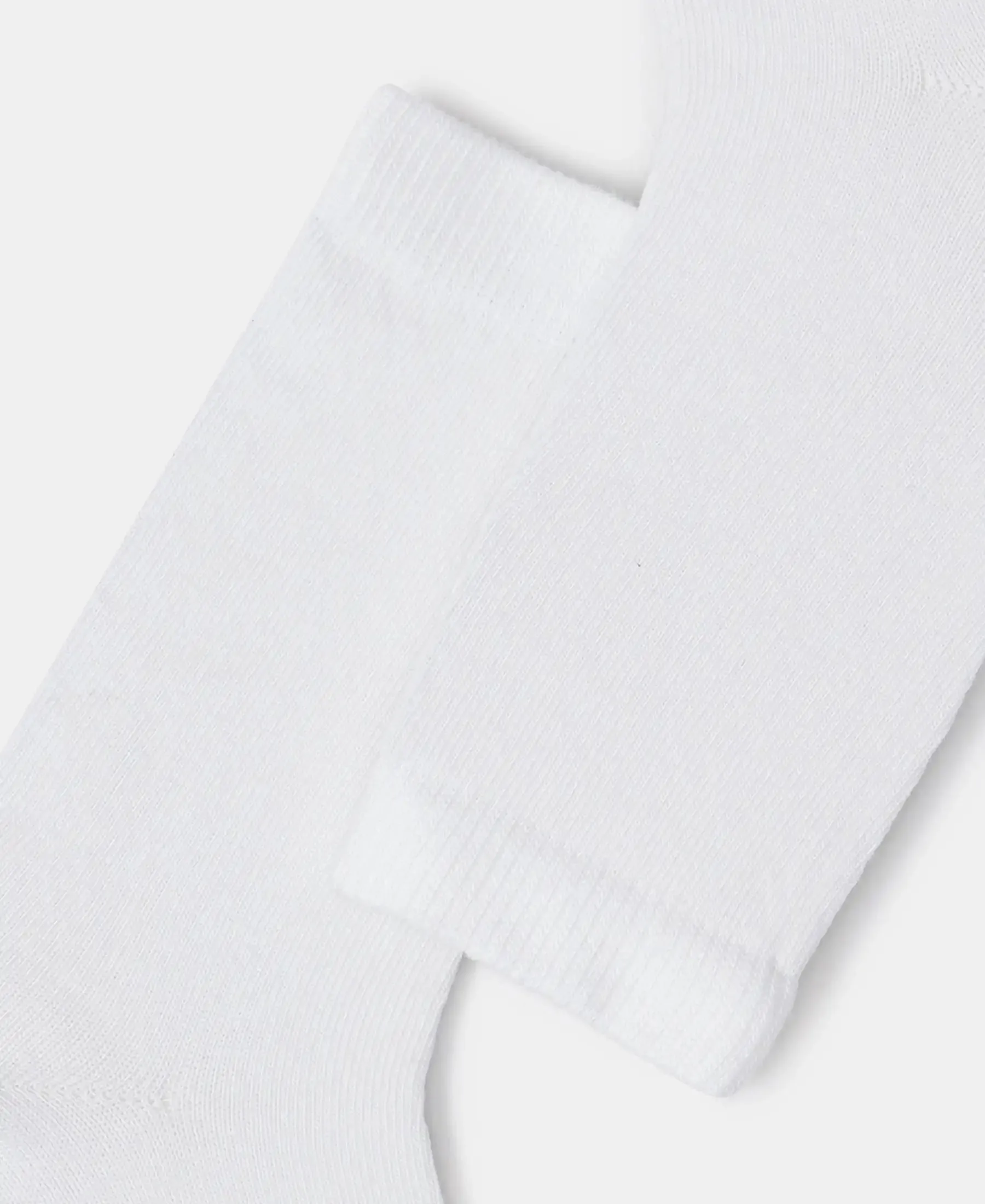 Kid's Compact Cotton Stretch Solid Calf Length Socks With StayFresh Treatment - White (Pack of 2)