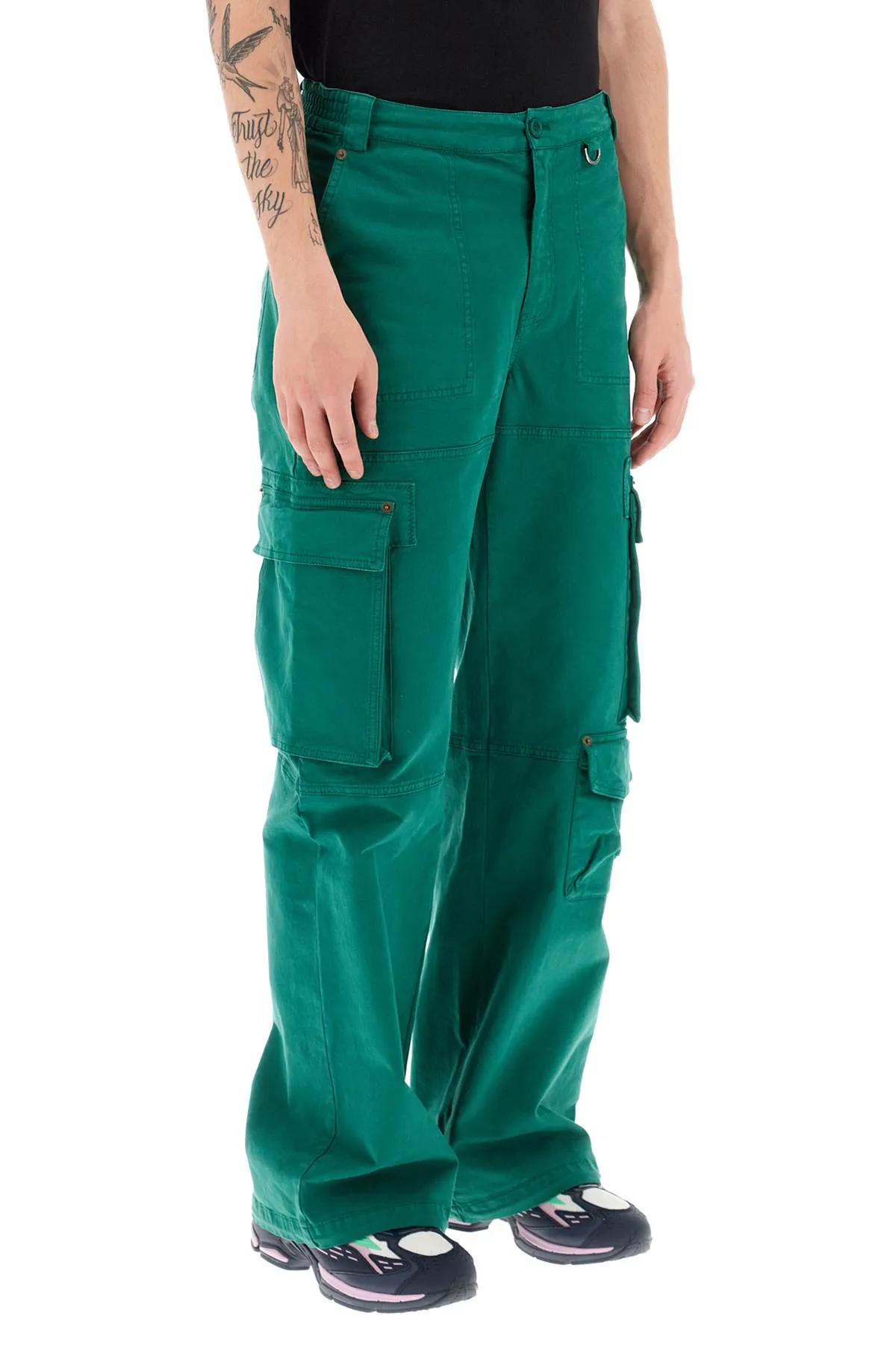 Marine serre cargo pants with wide leg