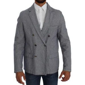 Master Coat Elegant Double-Breasted Blue Blazer