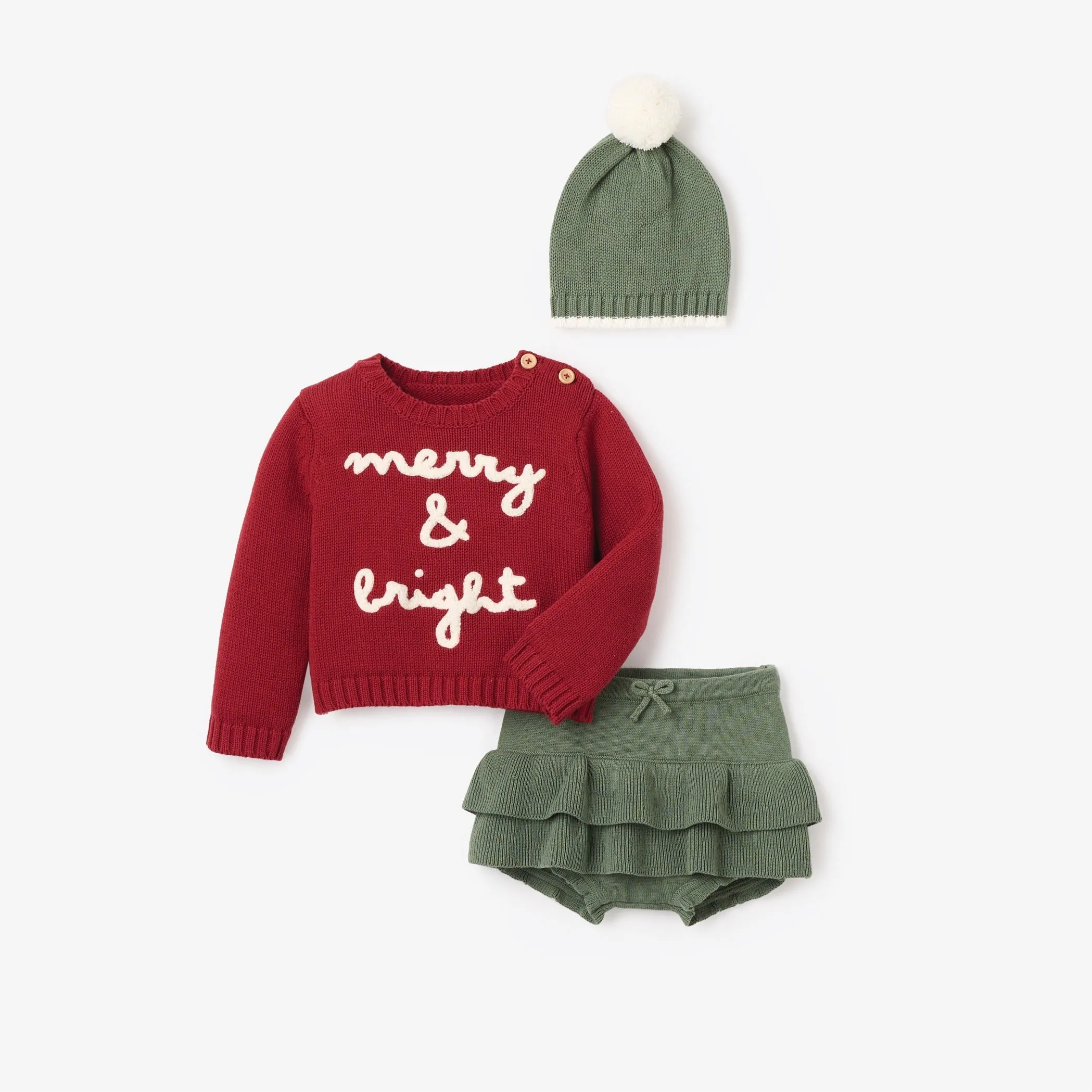 Merry & Bright Sweater, Skirt, & Hat Set