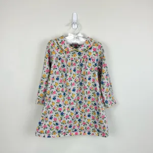 Mini Boden Gray Floral Long Sleeve Dress 2-3 Years