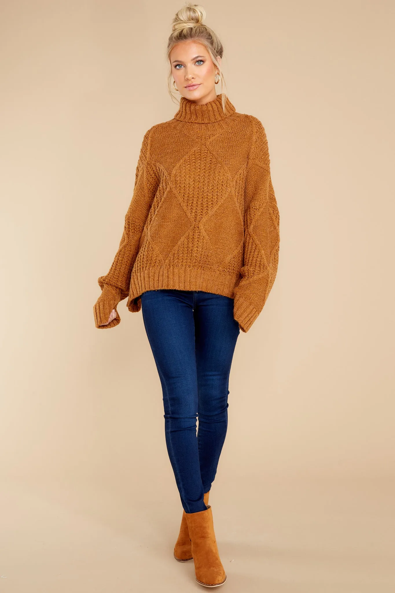 Mountain Top View Dark Mustard Sweater