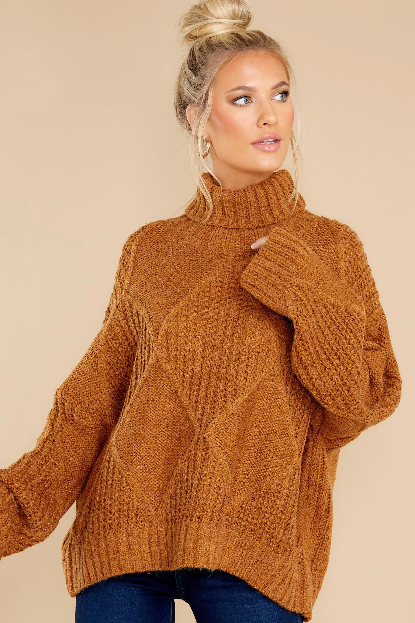 Mountain Top View Dark Mustard Sweater