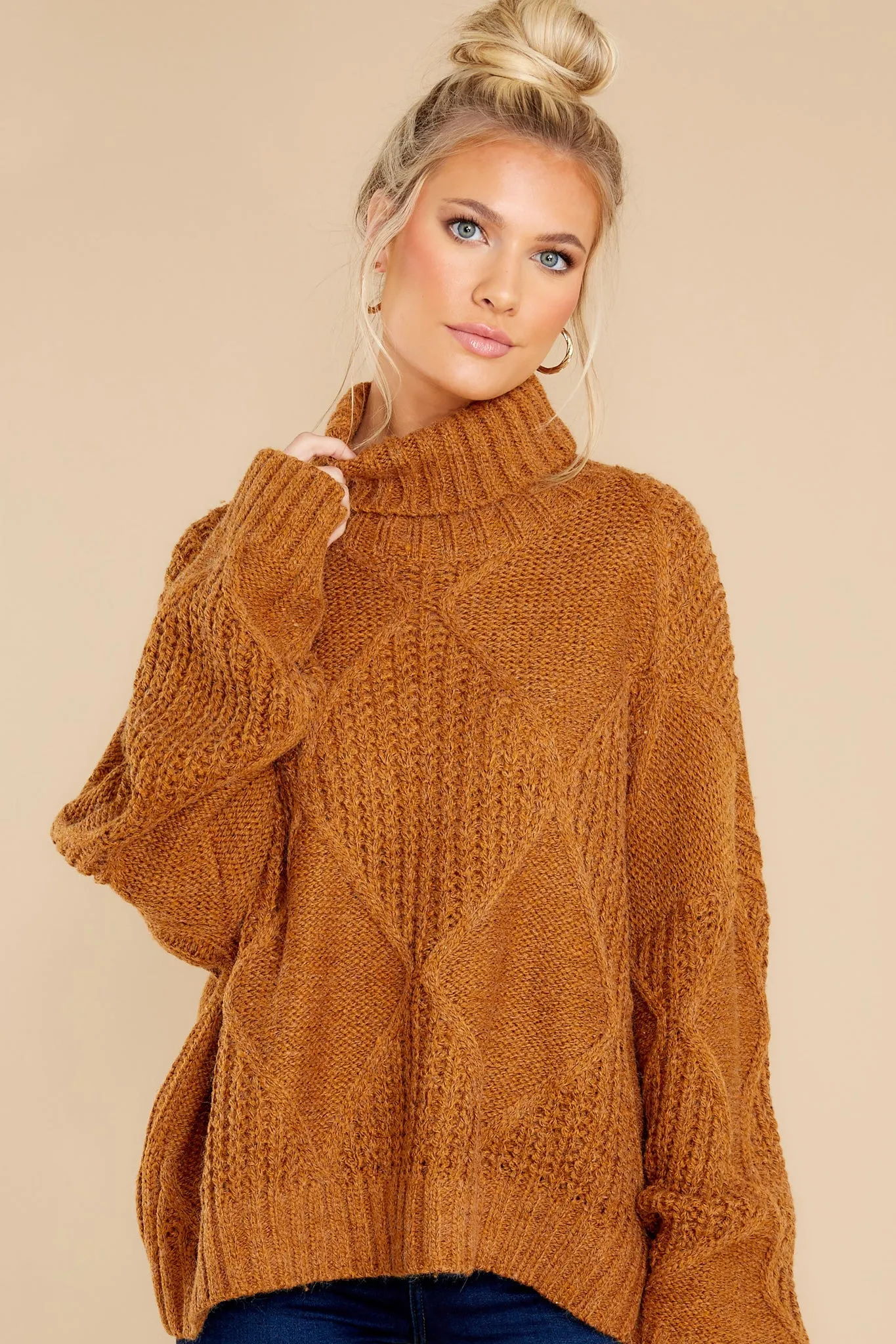 Mountain Top View Dark Mustard Sweater