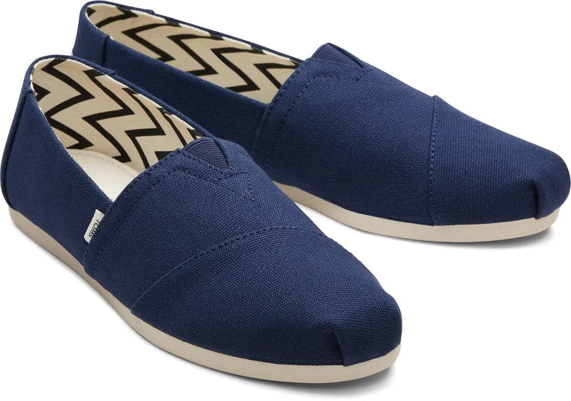 Organic Cotton Dark Navy Canvas Slip Ons