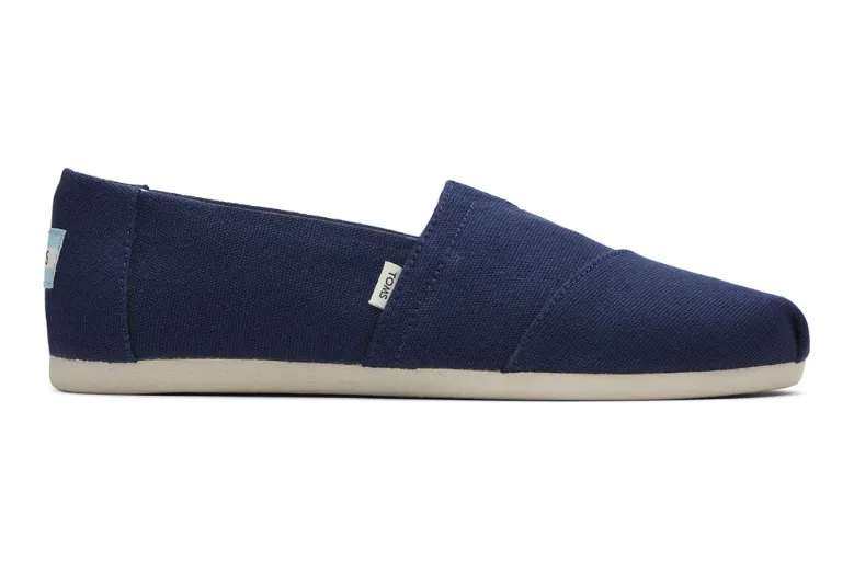 Organic Cotton Dark Navy Canvas Slip Ons