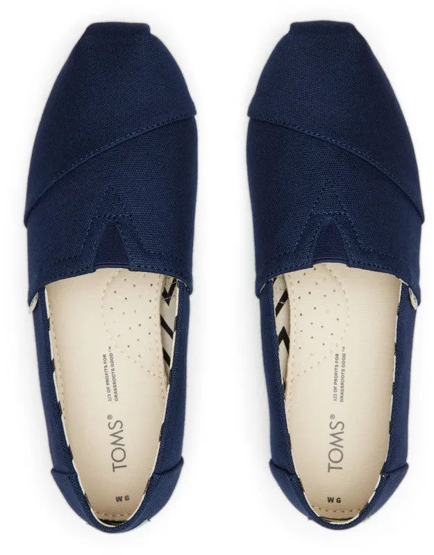 Organic Cotton Dark Navy Canvas Slip Ons