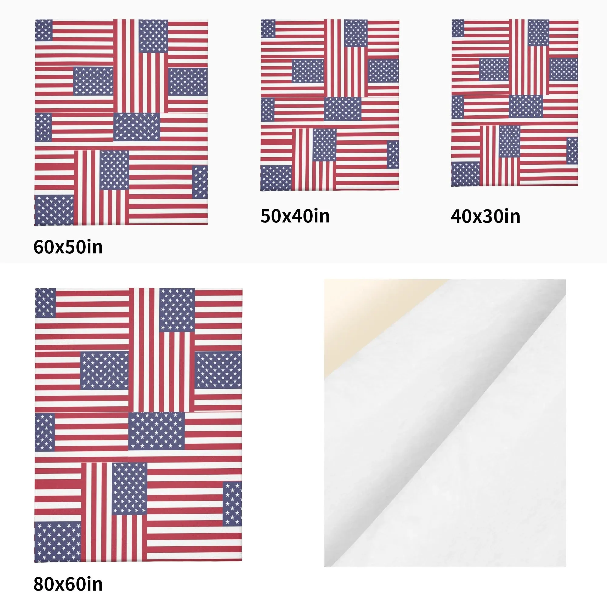 Patriotic 4th of July Flannel Breathable Picnic Blanket