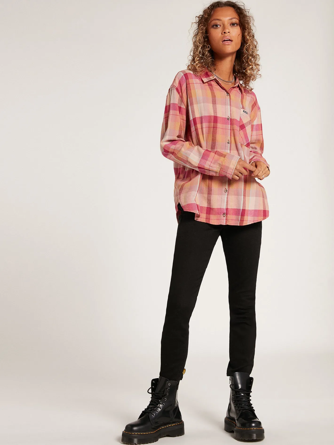 Plaid to Meet U Long Sleeve Flannel - Auburn