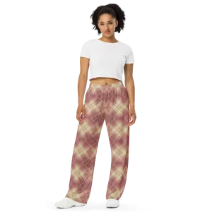 Recursia Argyle Rewired I Women's Wide Leg Pants In Pink