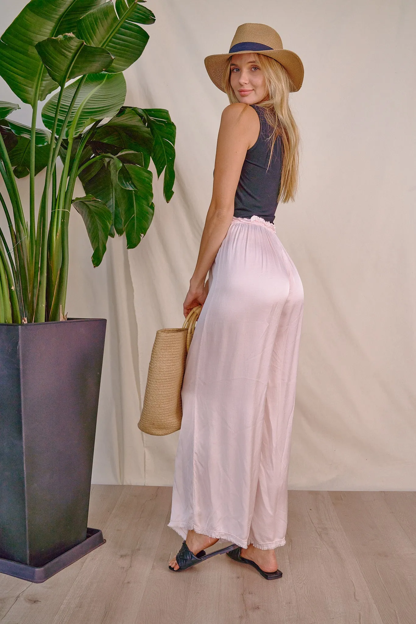 Relaxed and Comfy  Satin Wide-Leg Pants