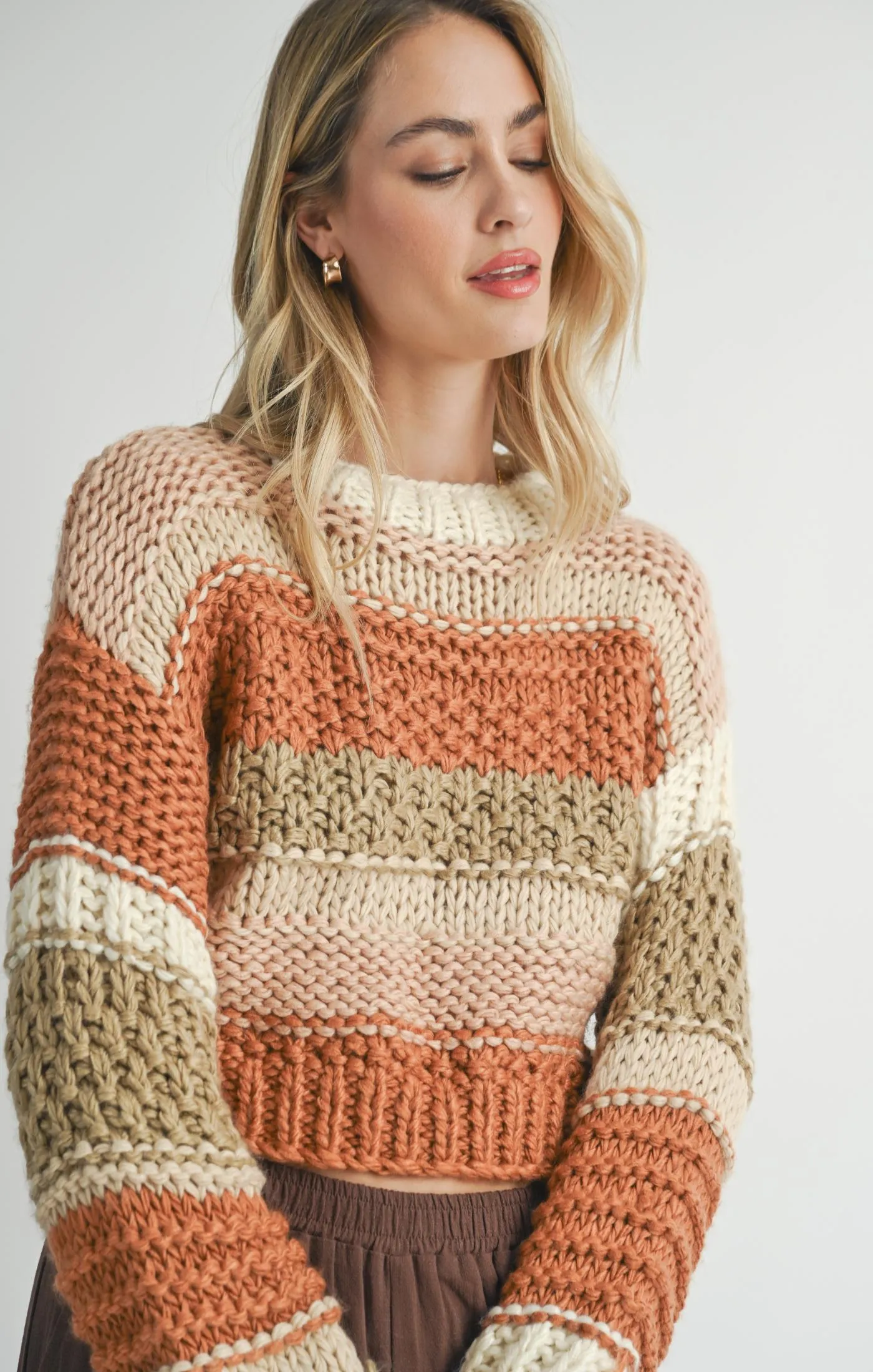 Sadie And Sage Butter Pecan Chunky Sweater