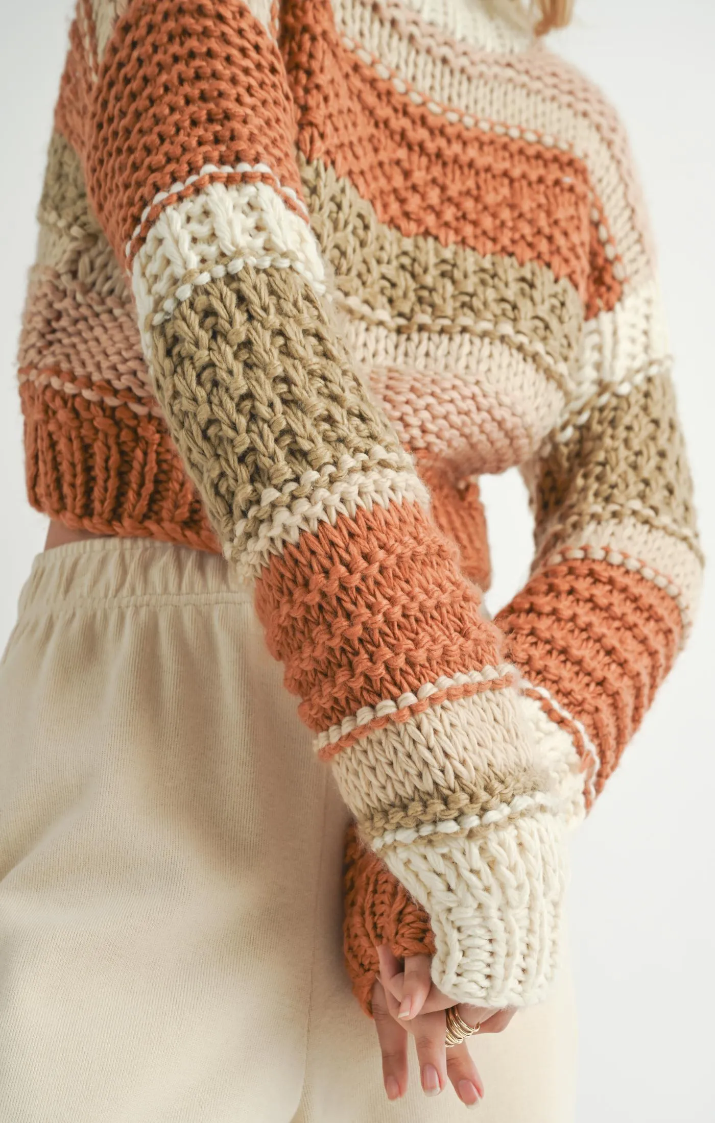 Sadie And Sage Butter Pecan Chunky Sweater