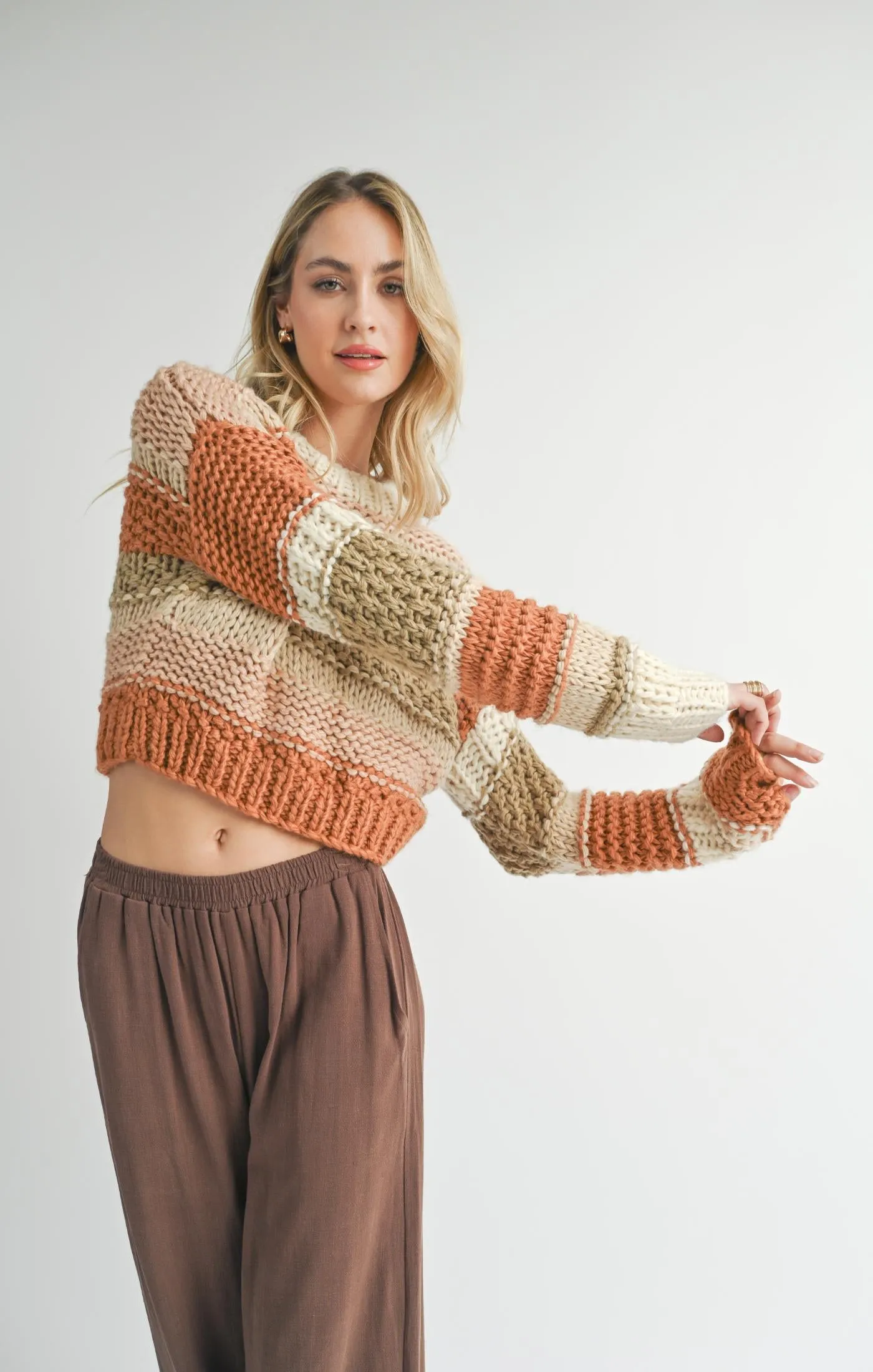 Sadie And Sage Butter Pecan Chunky Sweater