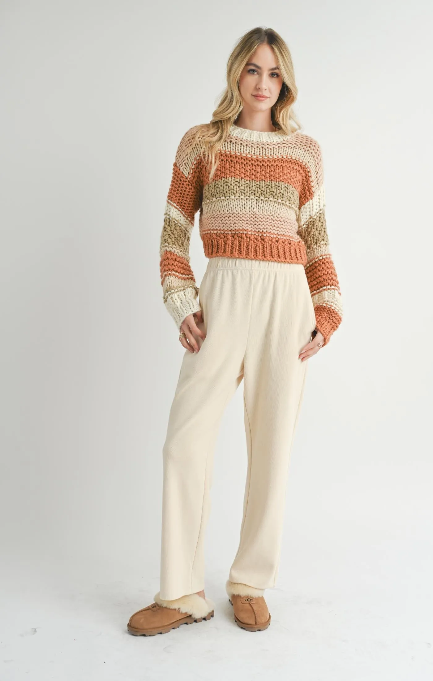 Sadie And Sage Butter Pecan Chunky Sweater