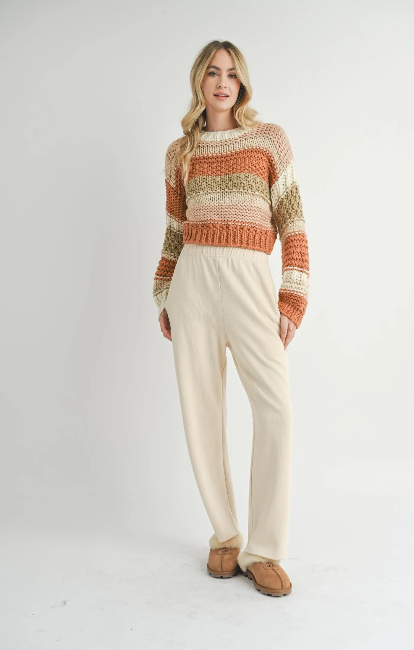 Sadie And Sage Butter Pecan Chunky Sweater