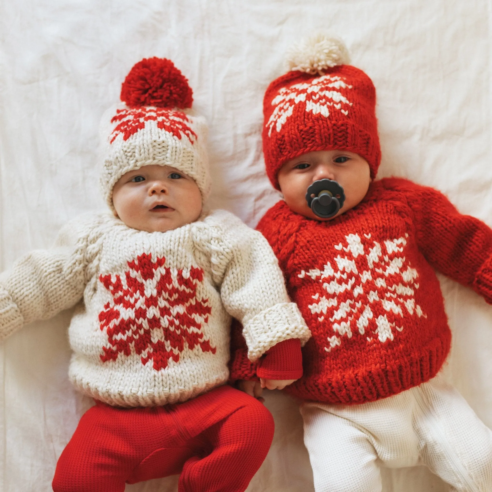 Snowflake Red Crew Neck Sweater for Baby & Toddler