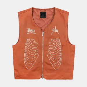 SP x Bone Thugs N Harmony Skeleton Canvas Mens Vest (Rust)