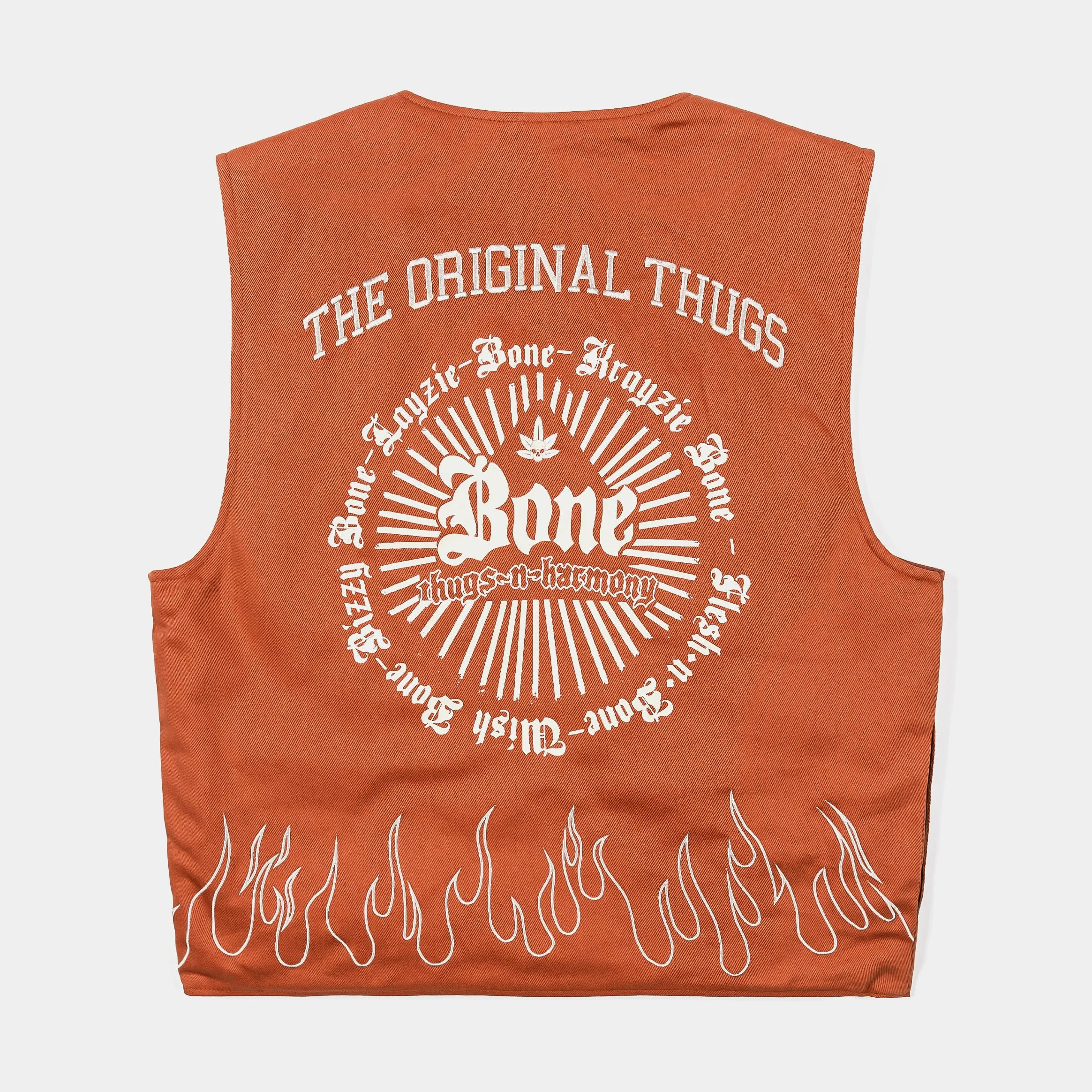 SP x Bone Thugs N Harmony Skeleton Canvas Mens Vest (Rust)