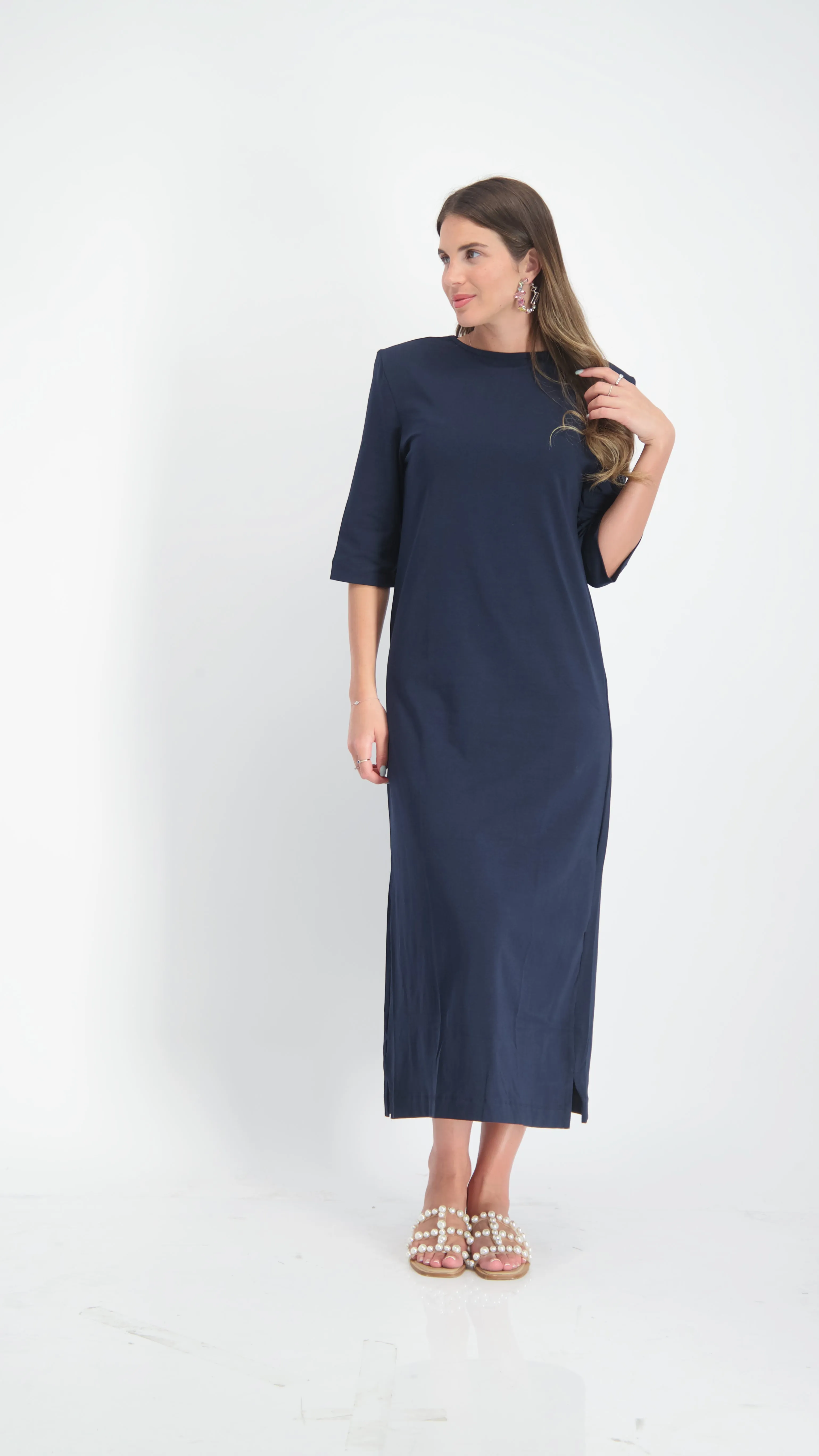 Square Maxi Dress / Navy