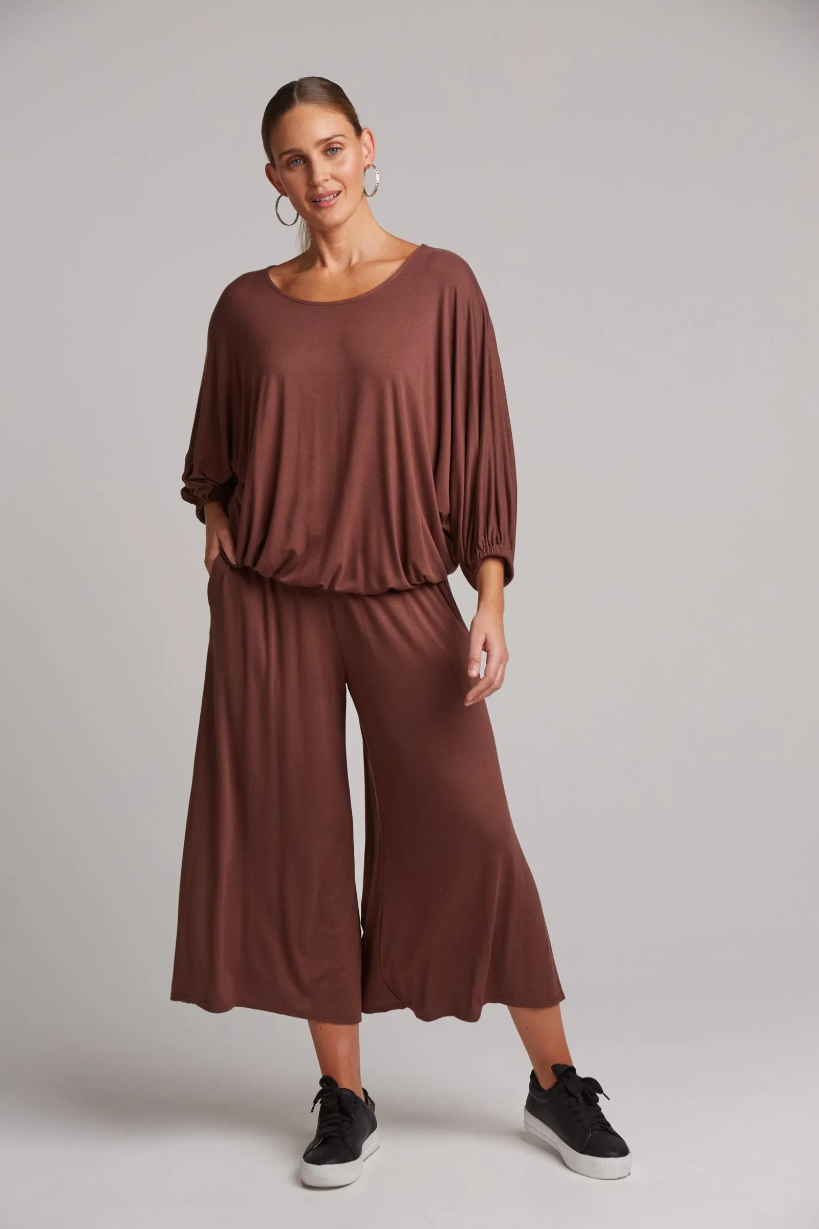 Studio Jersey Tie Pant - Mocha