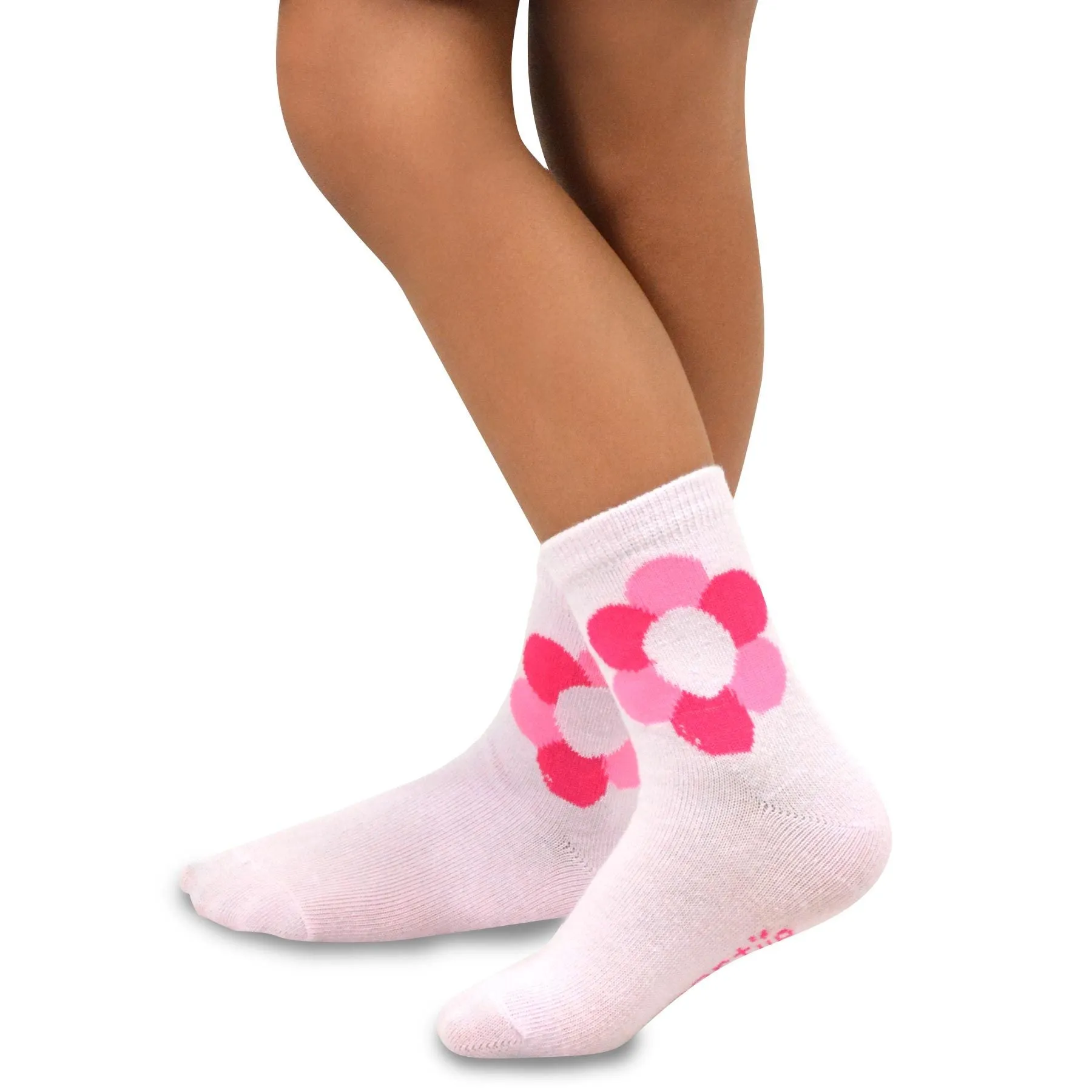 TeeHee Socks Kid's Casual Cotton Short Crew Flower 6-Pack (70302)