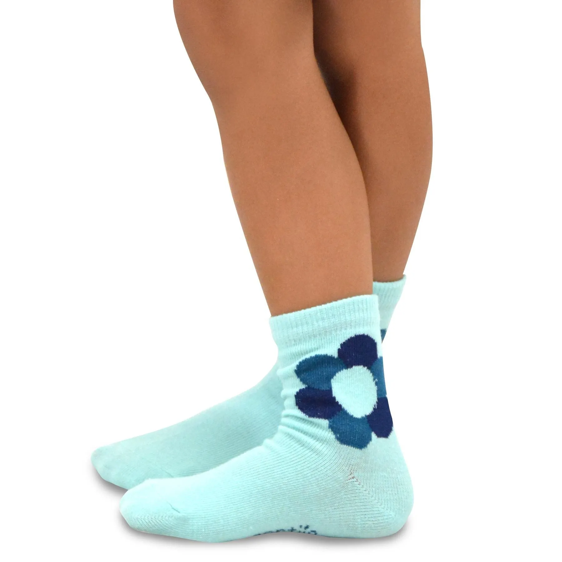 TeeHee Socks Kid's Casual Cotton Short Crew Flower 6-Pack (70302)