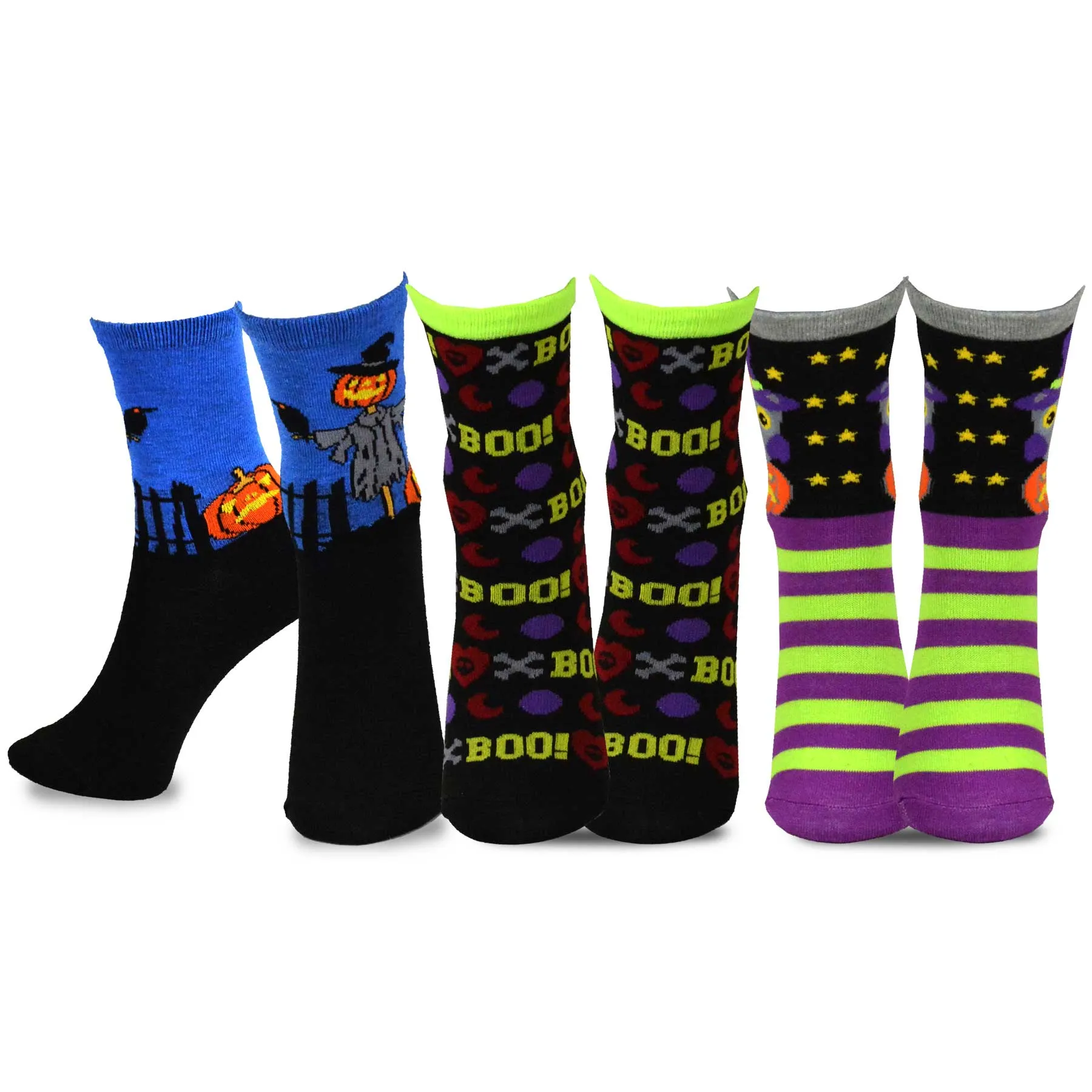 TeeHee Socks Kid's Halloween Cotton Short Crew Assorted 3-Pack (70910)