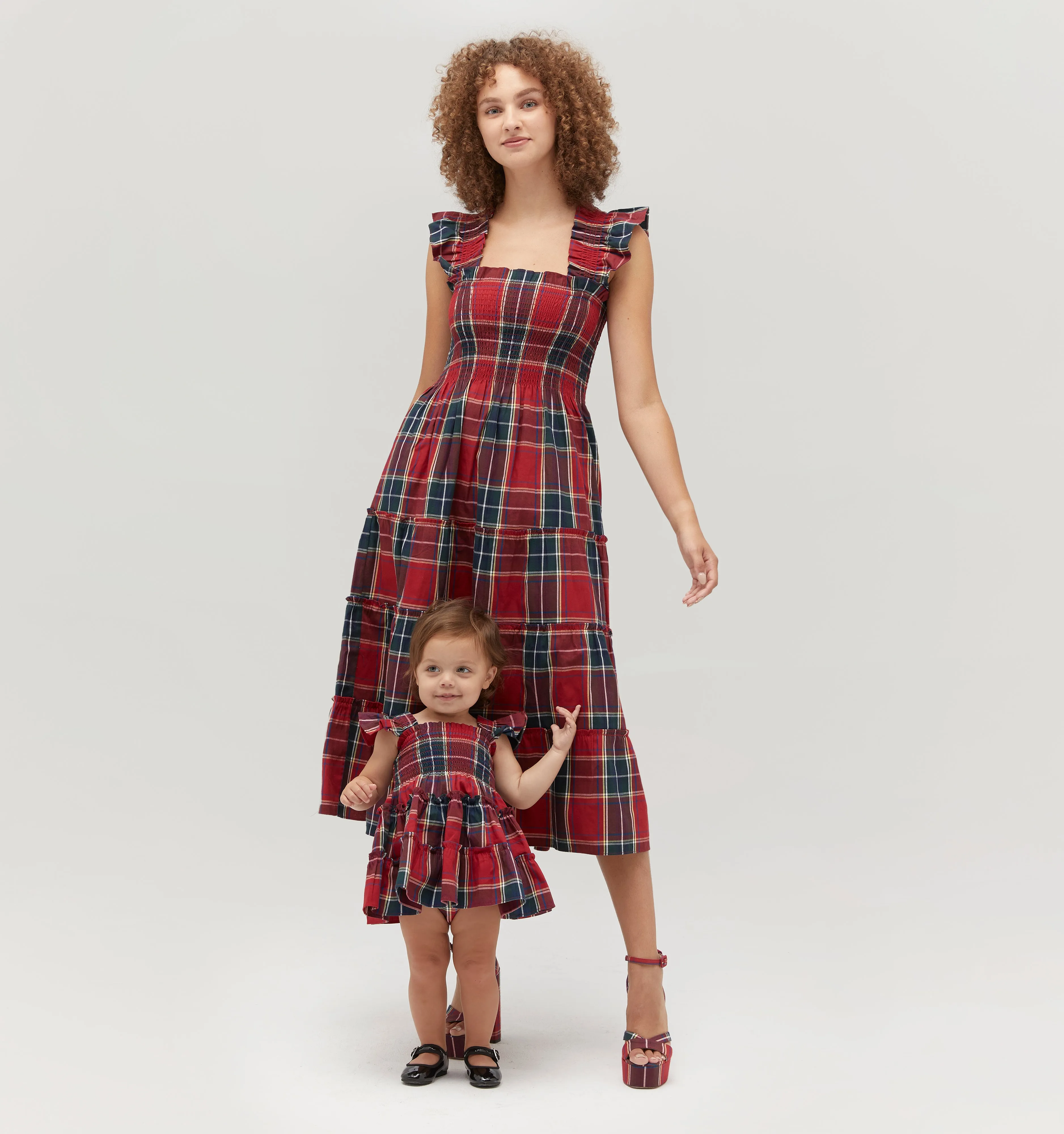 The Baby Ellie Nap Dress - Red Tartan