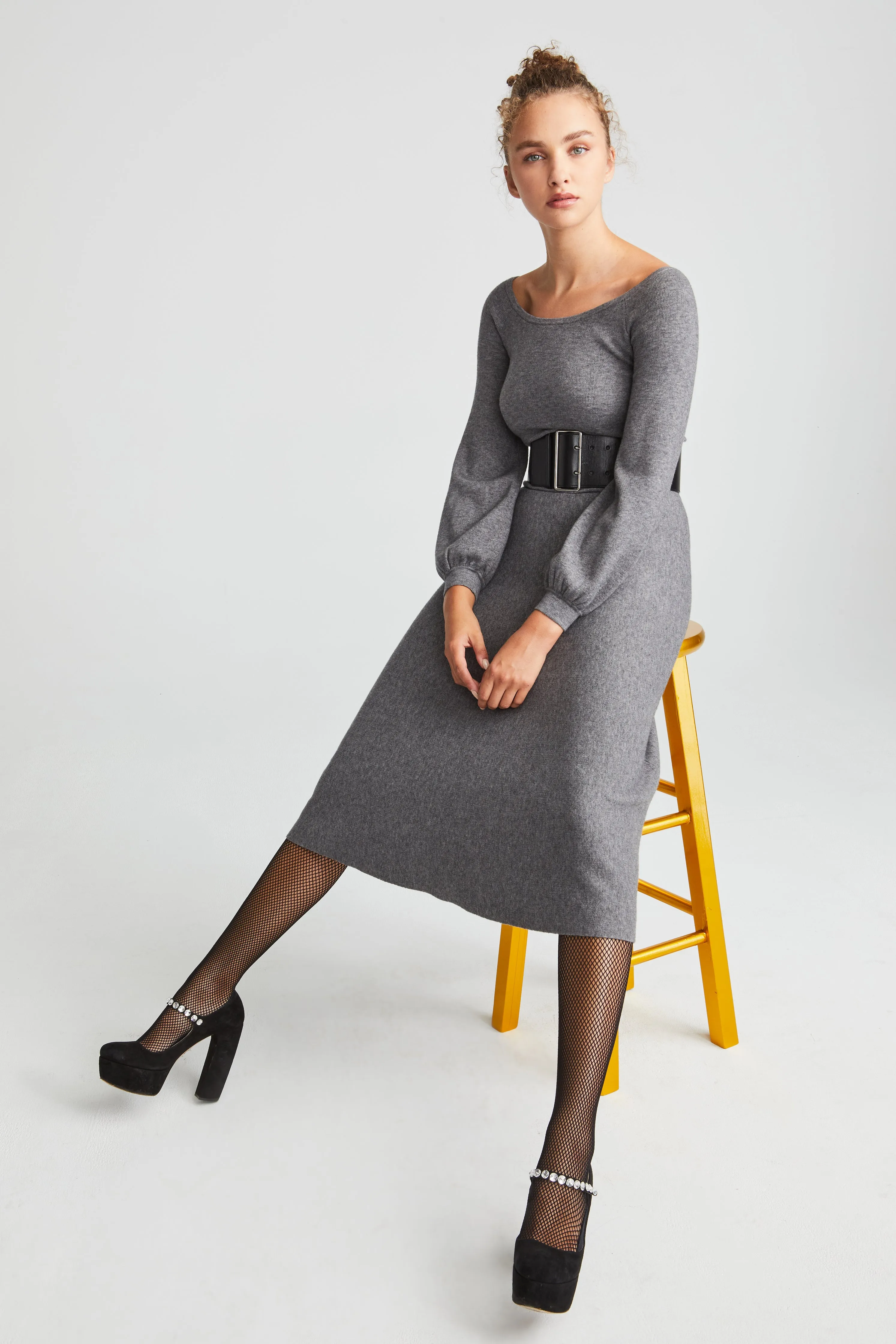 The Maude Dress - Heather Grey