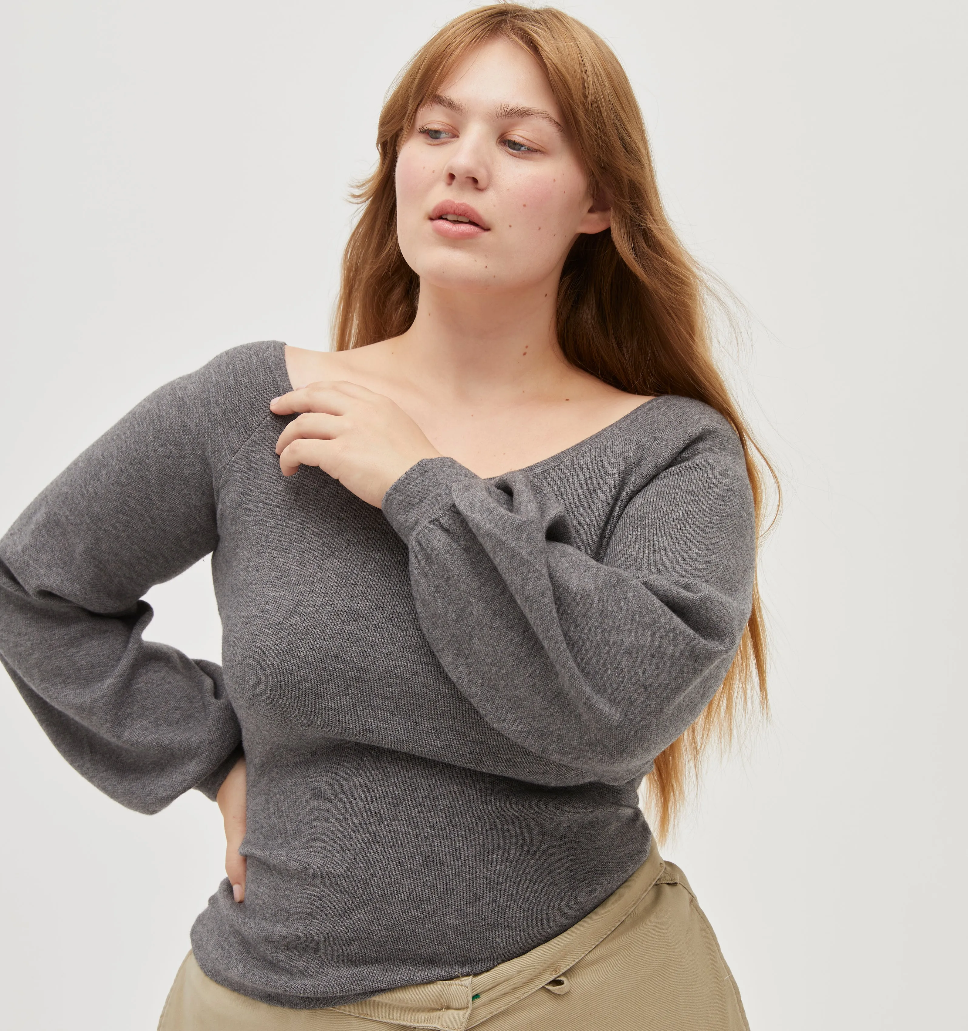 The Maude Sweater - Heather Grey