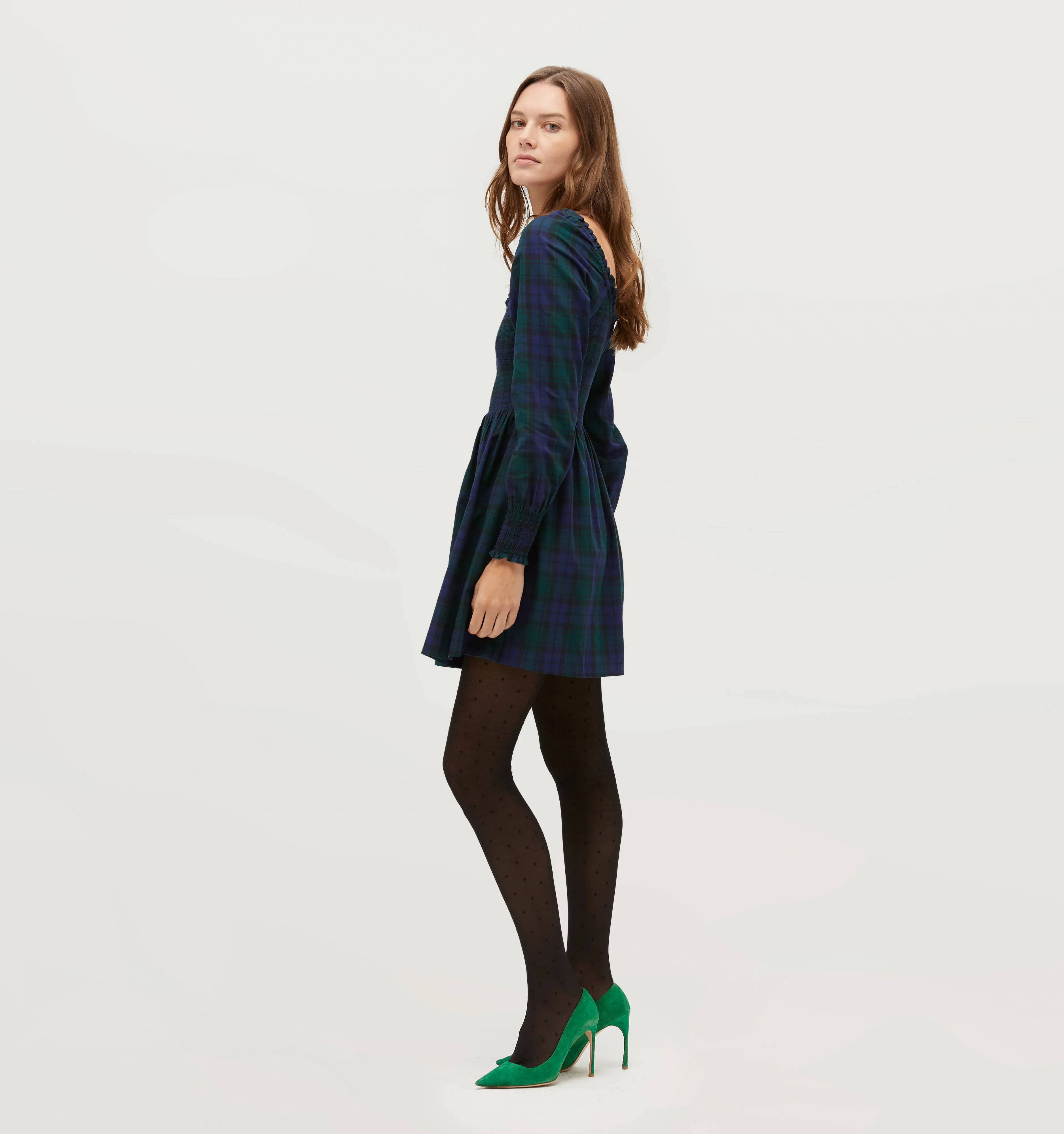 The Norah Nap Dress - Blackwatch Tartan