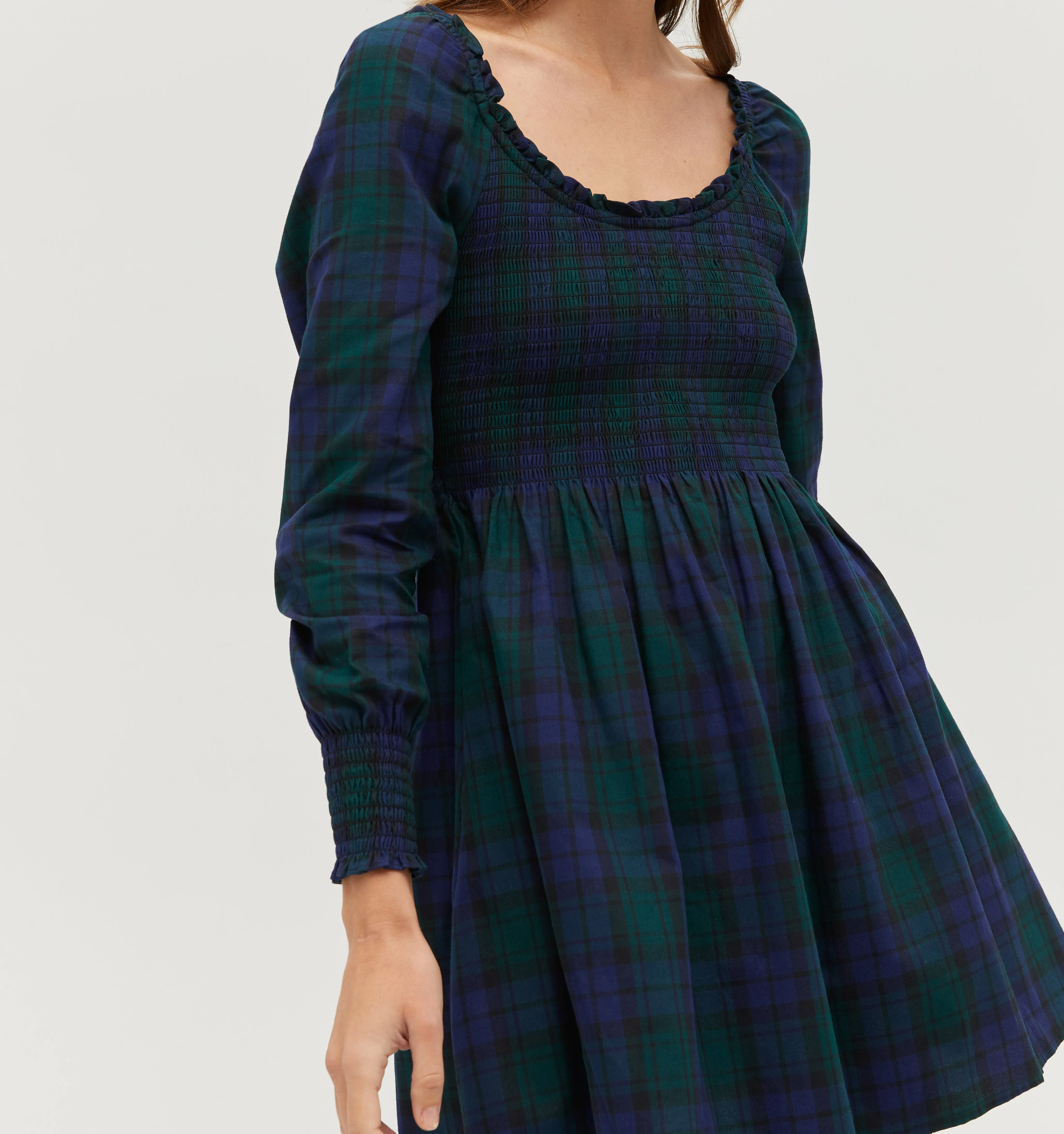 The Norah Nap Dress - Blackwatch Tartan