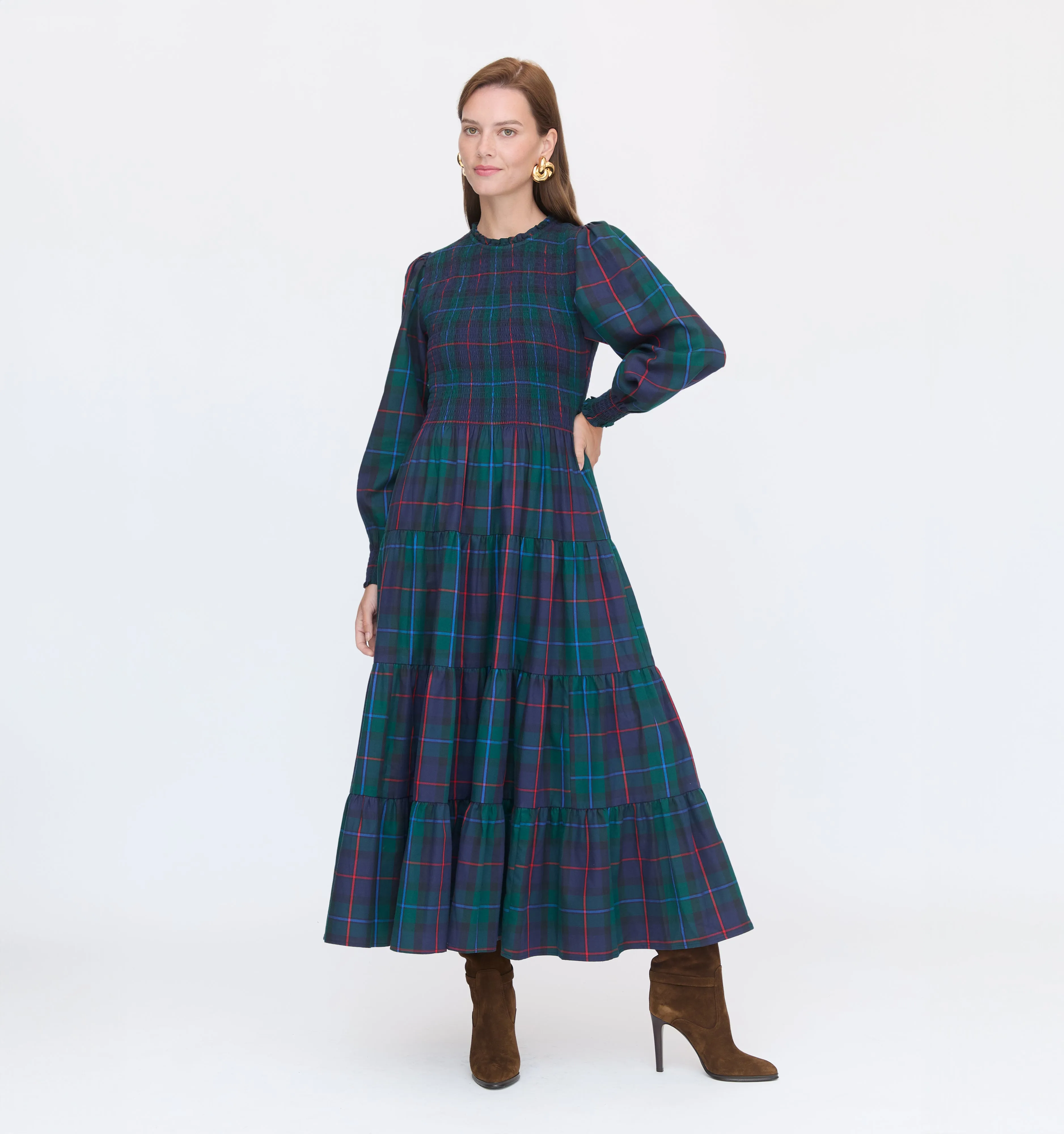 The Viviana Nap Dress - Midnight Tartan