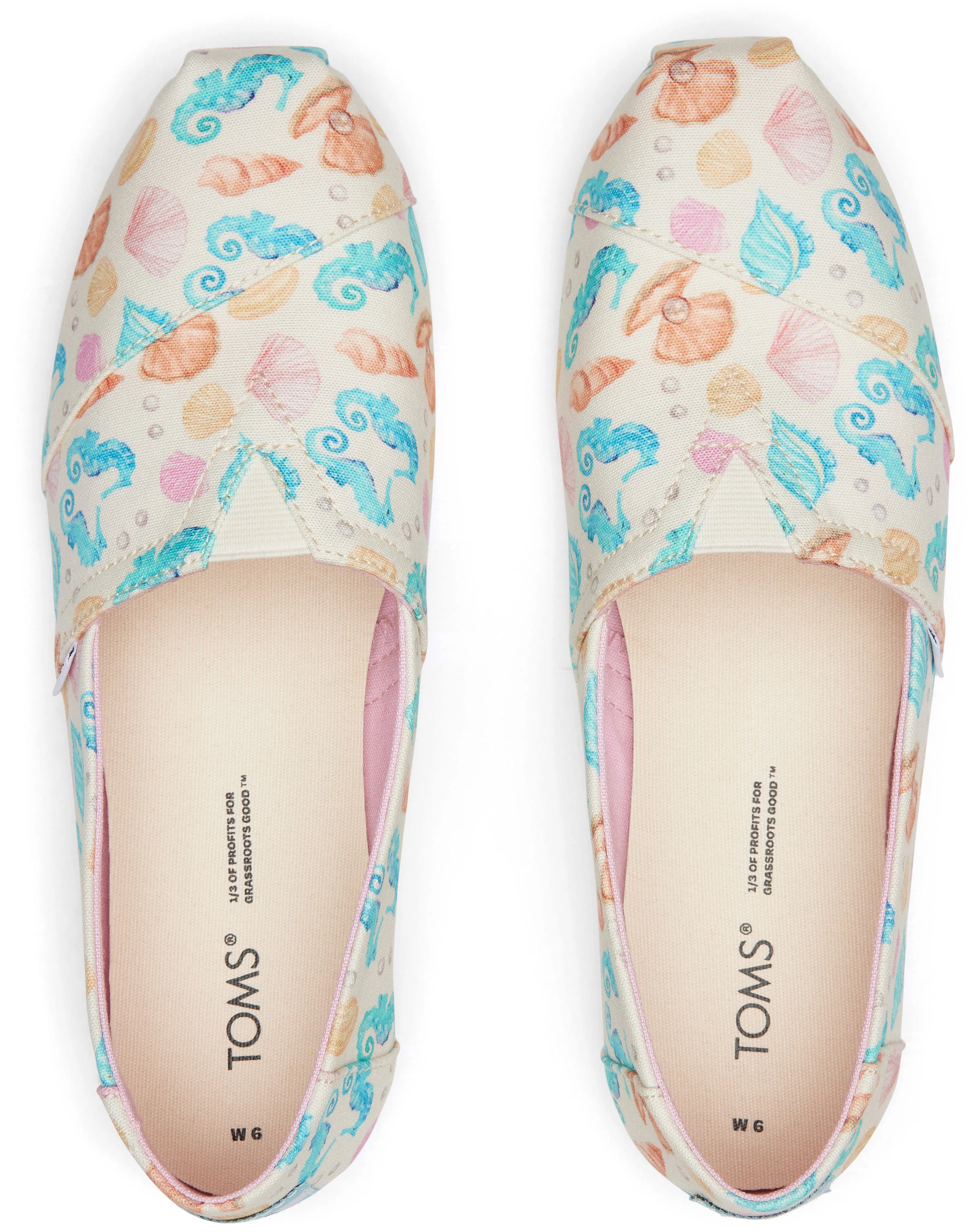 Toms Womens Alpargata Natural Seashell Print